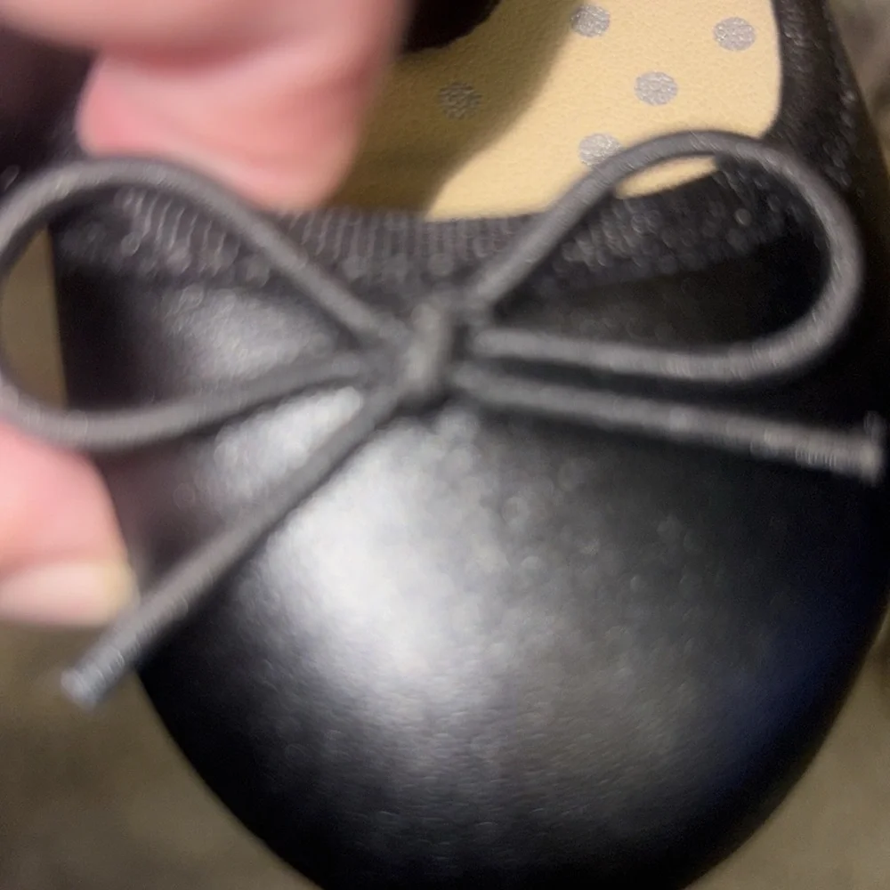 Cat & Jack Black Mary Jane Bow Baby Flats ballets size 7 new
